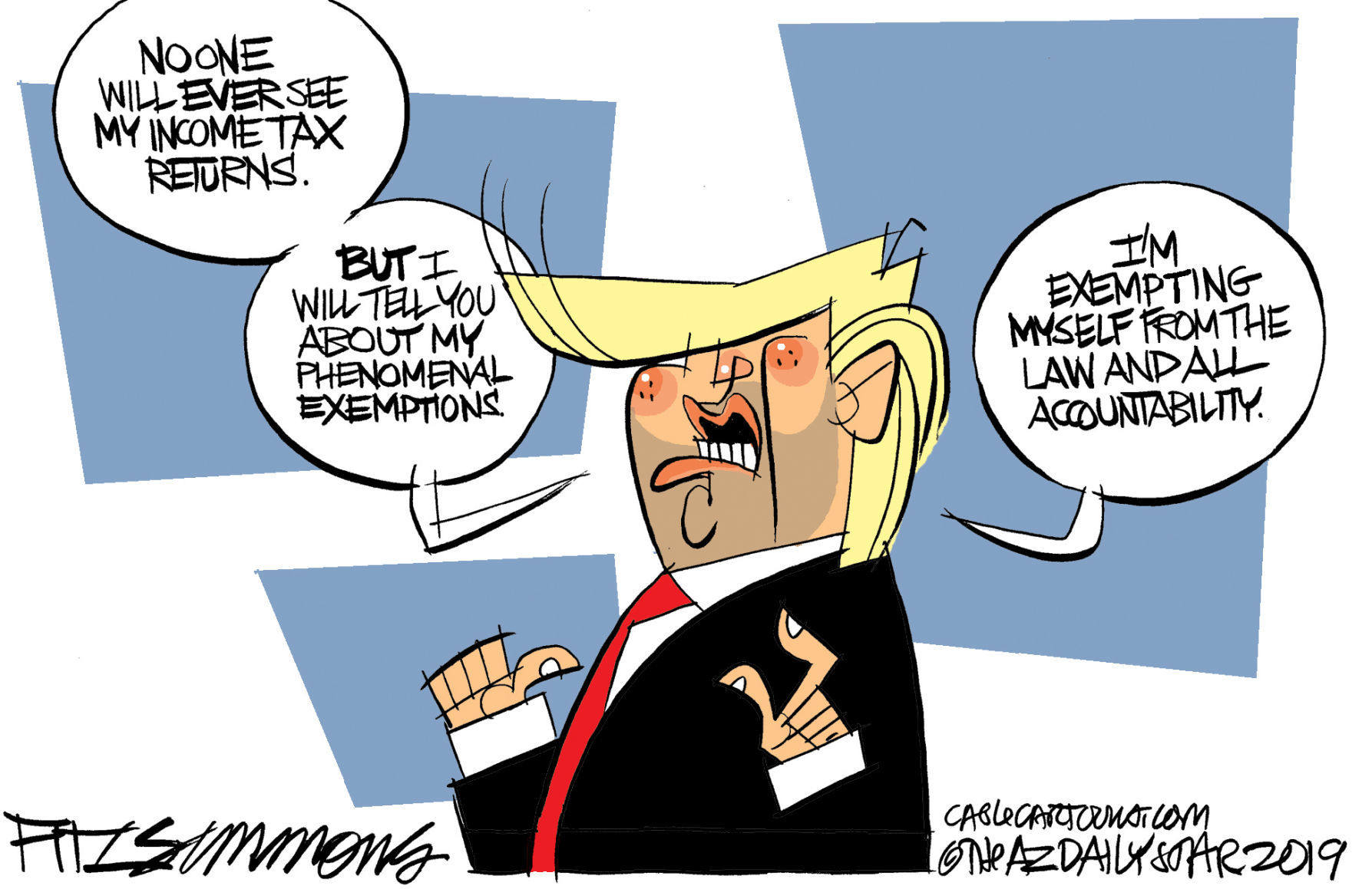 Daily Fitz Cartoon: Trump's taxes